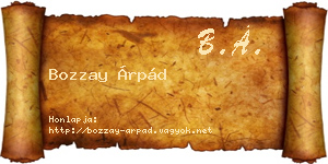 Bozzay Árpád névjegykártya
