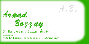 arpad bozzay business card